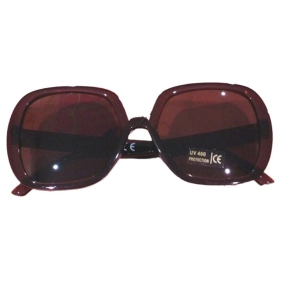 OVERSIZED SQUARE OVAL ROUND Brown Sunglasses GLAMOROUS - Picture 10 of 16